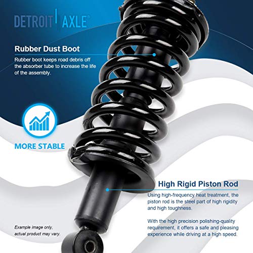 Image of Detroit Axle - 4WD Front Struts Rear Shocks for 2005-2015 Nissan Armada Complete 2 Front Struts with Coil Spring 2 Rear Shock Absorbers Replacement