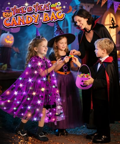 Capa de Bruja Luminoso para Niñas Halloween Talla 3-6 miniatura 2