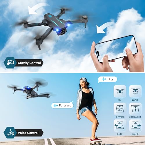 Drone with Camera, 1080P HD FPV Camera, One Key Take Off/Land, Altitude Hold, 360 Degree Flip, Waypoint Flight, Gestures Selfie, Gravity Control, 3 Speed, 2 Battery, Mini Drone for Kids 8-12 10-15, Beginners, Adults - Image 8