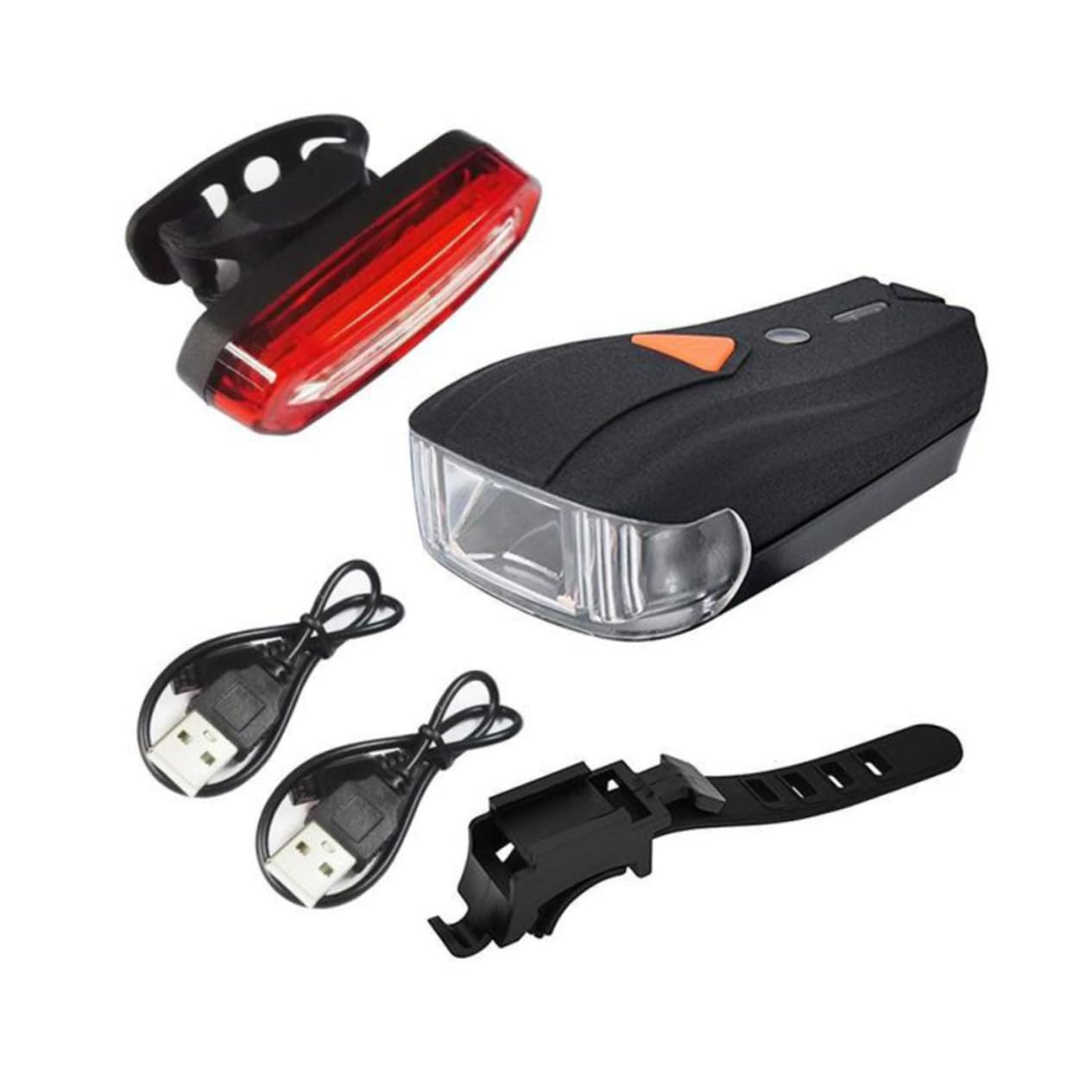 INOOMP 3 Pièces Feu Arrière De Vélo Phare De Vélo Feux De Vélo Avant Et Arrière Feu Arrière De Vélo USB Lumière Rechargeable Lumière De Guidon De Vélo Ensemble De Lumière De Vélo LED