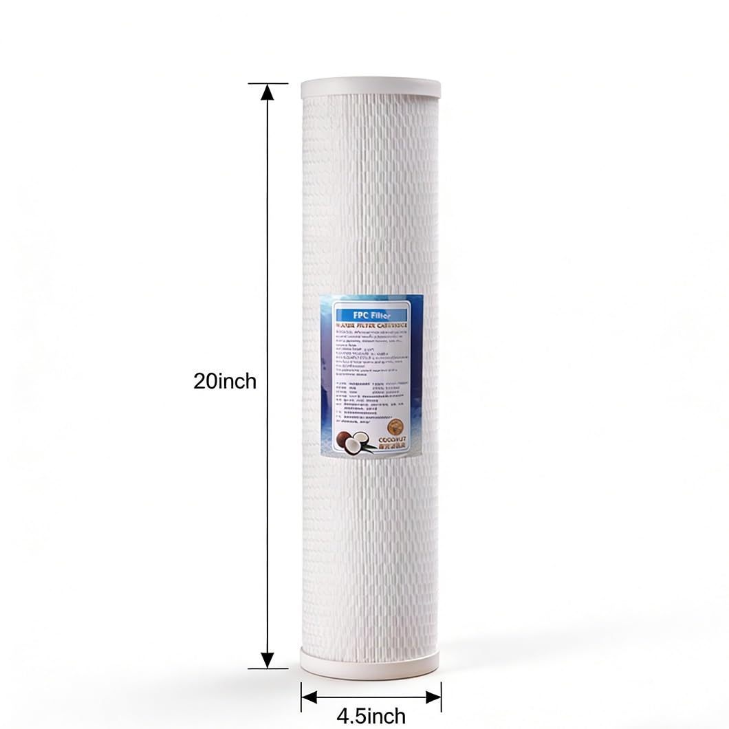 Lot De 2 Cartouches Filtrantes Anti-tartre Au Charbon Actif 20x4.4in, Adaptées Aux Systèmes De Purification D'eau Domestiques Et Aux Systèmes De Filtration Industriels