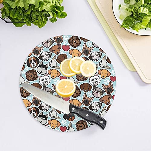 Planches de cuisine en verre trempé 20 cm antidérapantes chien