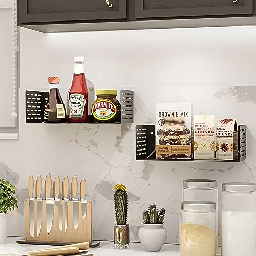 Image of Spillbox Metal Shelf|Storage Rack|Multipurpose Metal Rack|Floating Wall Shelves|Bathroom Shelves|CD /DVD Organizer|Heavy-Duty Storage|Bookshelf |Plant Stand|Lohe Ki Almari- U Shape Shelf(Small, Black)