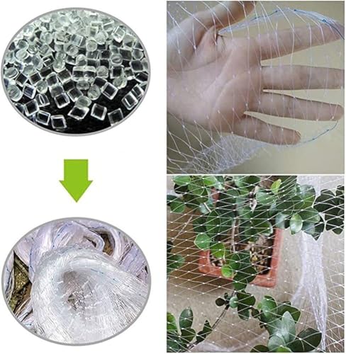 Red prémium para pájaros para jardín y árboles frutales, malla antipájaros de 30 m, para plantas y arbustos, protección de balcón y malla translúcida de 2 cm