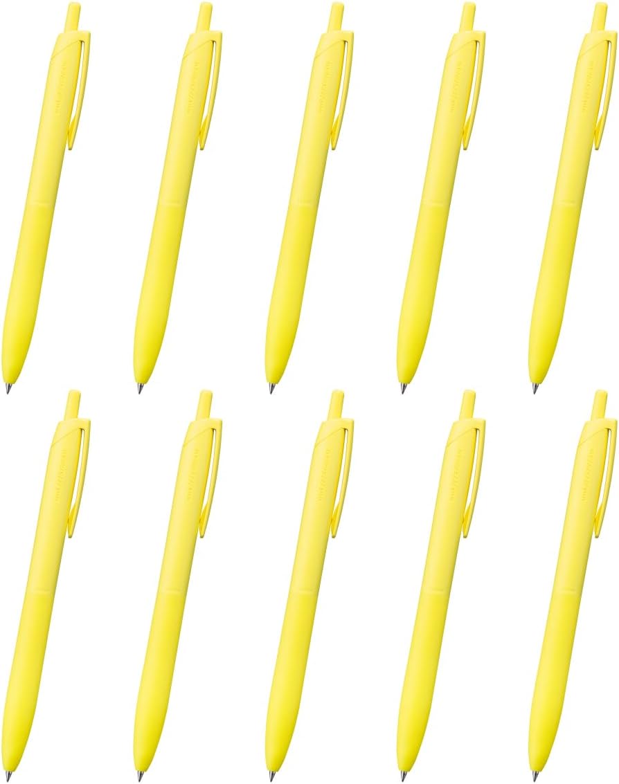 Mitsubishi Pencil SXNLS05.BY 10P Permanent Ballpoint Pen Jet Stream Light Touch Ink 0.5 Limited 10 Pens Bright Yellow