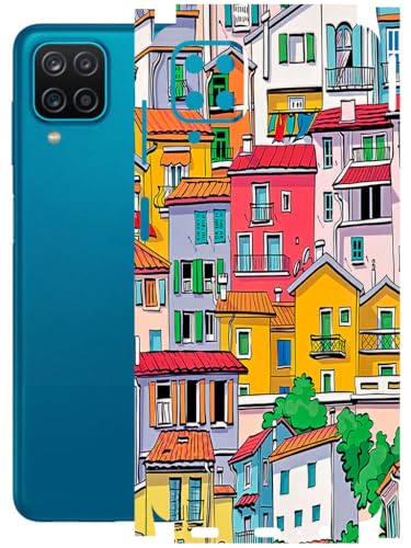 Image of AtOdds - Full Body Back Screen Guard Protector Film - Lamination Wrap Skin Sticker Compatible with Samsung Galaxy A12 | Scratchproof Matte Finish (Concrete Jungle)