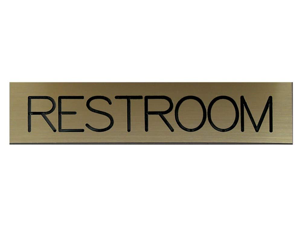 Swanson Engraved Restroom Sign - Gold Color Finish