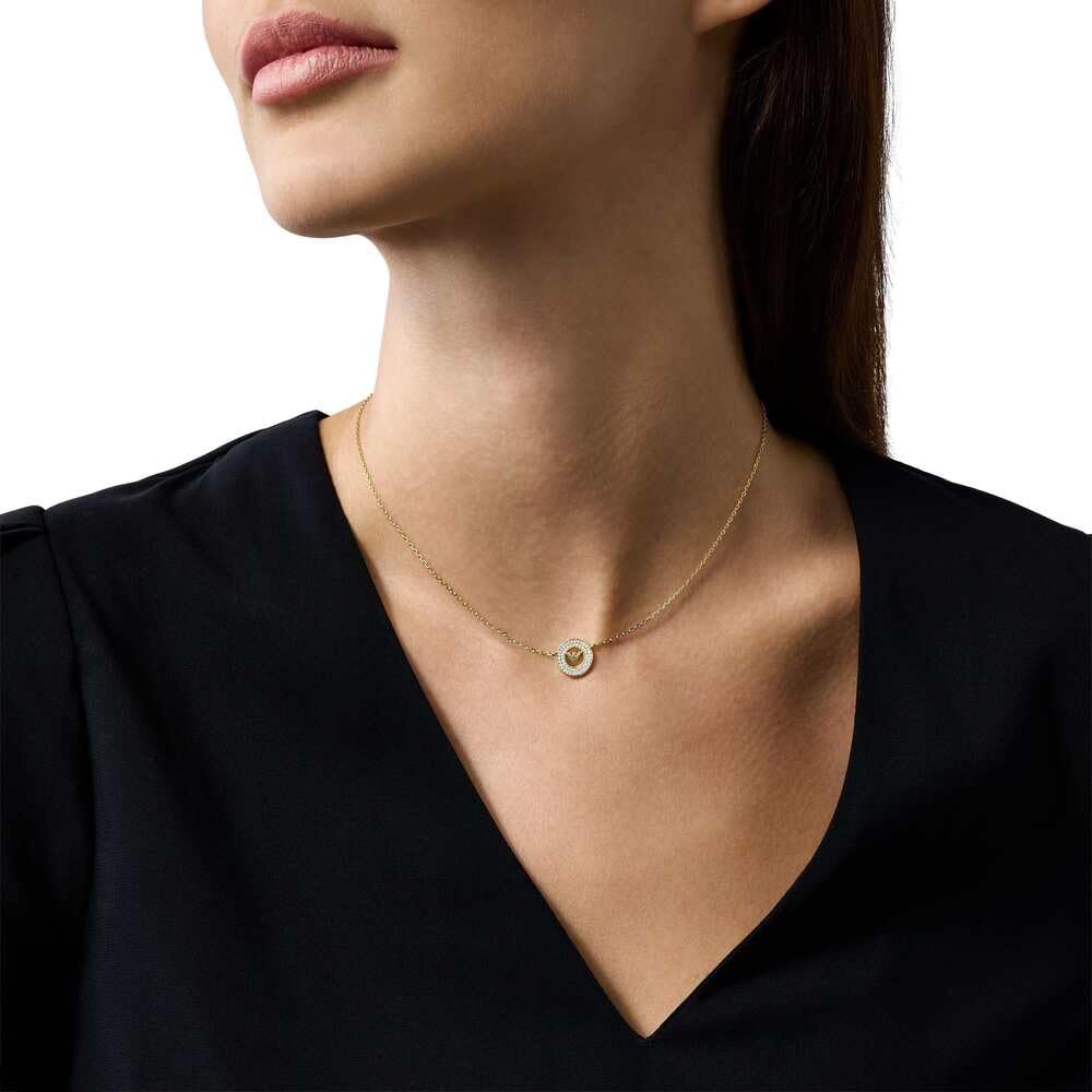 Emporio Armani Collana da donna in acciaio inossidabile o argento sterling con chiusura a moschettone, Oro giunchiglia