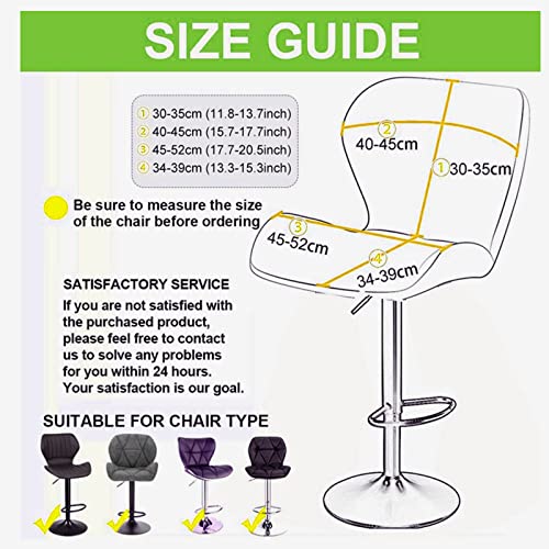 Zxwcyj Stool Cover Curved Swivel Set Of 2/4/6 Bar Stool Chair Cover Slipcover With Backrest Stretch Bar Chair Protector For Short Back Dinning Room Bar Chair,A,4 Pieces #TOP4