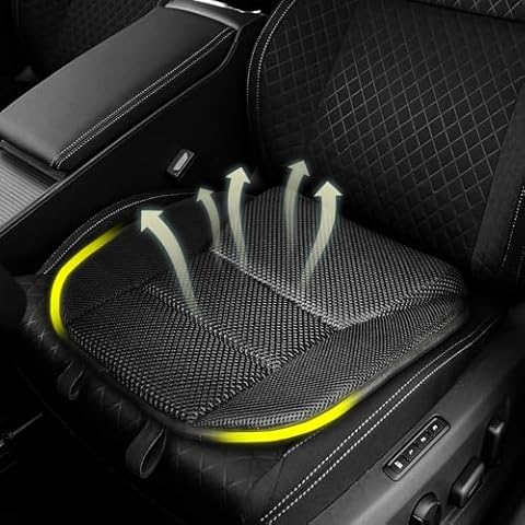 LALOSHI Car Seat Cushions for Driving, Memory Foam Seat Cushion for Car – Breathable and Supportive for Long Drives, Improve Driving Sight & Relieve Back Pain, Cushion Set for SUV/Truck/Car(Black) Cover