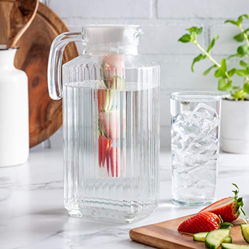 Luminarc Quadro 57.25-Ounce Jug with White Lid