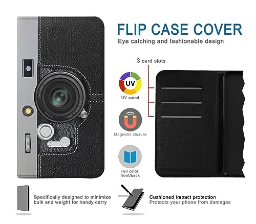 Etui flip housse cuir iPhone Air camera lense shutter noir