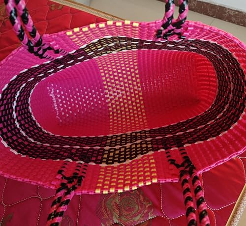 Bolso Tote tejido a mano para mujer miniatura 5