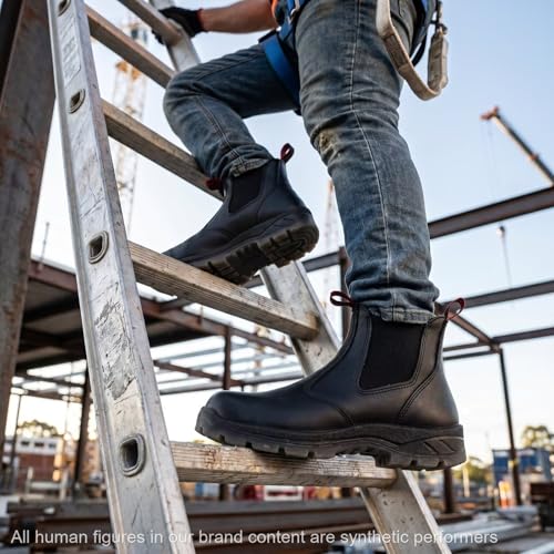 Image of SUREWAY Men's Slip On Work Boots for Men,Upgraded Slip /Water Resistant,Electric Hazard,Fire Station Mechanic Work Boots /Shoes