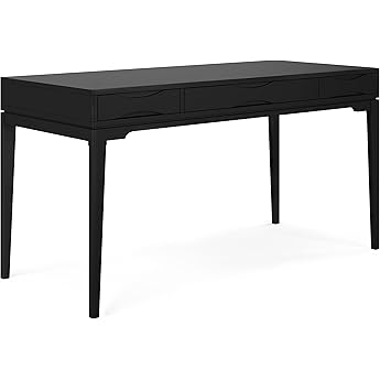SIMPLIHOME Hampden SOLID ACACIA WOOD Modern Industrial 60 Inch Wide Desk in Weathered Grey, For the Office Desk, Writing Table, Workstation and Study Table