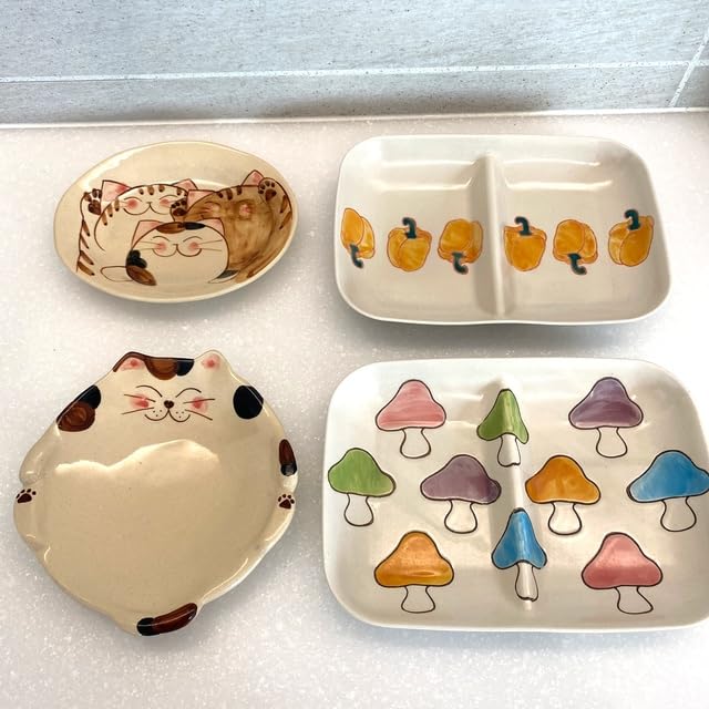 Amazon.co.jp: 伊万里焼 プレート 皿 猫 4枚セット 単品購入可 