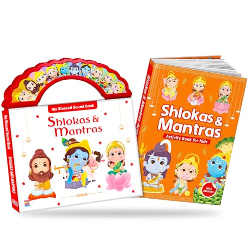 Image of Shloka and Mantras Sound and Activity Book Combo for Kids | India's First Hindu Mythology Musical Toy of Indian Gods Goddesses | Spiritual Learning Picture Sound Book