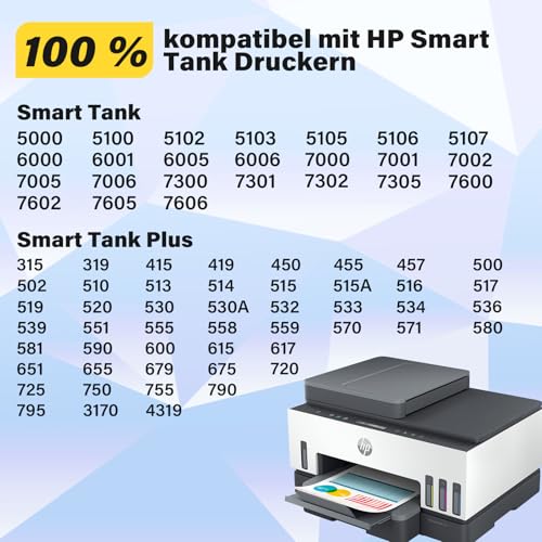Osinkjet Druckertinte 31 32XL Kompatibel für HP Smart Tank 5105 7005 7305 5100 5106 5108, Tinte 31 32 XL für Smart Tank 7005 7605 7006 7306 455 515 519 530 558 559 570 655 670 750 790 Drucker