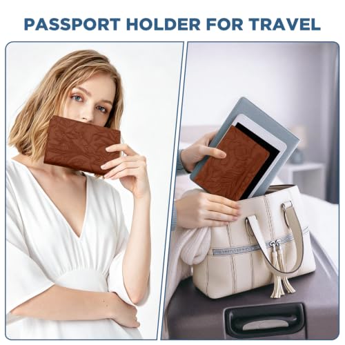 Tavonis Floral Embossed Passport Wallet