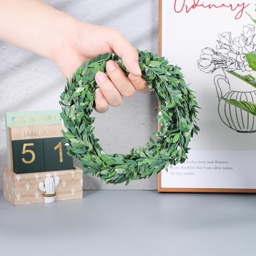 24.6 FT Artificial Green Vines for Decoration Mini Leaf Garland Green Vines Yards Fake Vine Garland Vine Ribbon Wreath Accessory Ivy Garlands for Party Wedding DIY Leaves Headband Home Decoration - Thumbnail 7