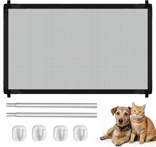Ausziehbares Treppenschutzgitter 75-120cm ohne Bohren - Universelles Türschutzgitter für Hunde, Katzen - Sicherheitsgitter für Treppen, Flure