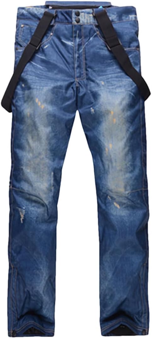 -30 Degree Jean Snow Pants Men Thermal Skiing Trousers Ski Snowboard Pants Winter Outdoor Sports Wear Male