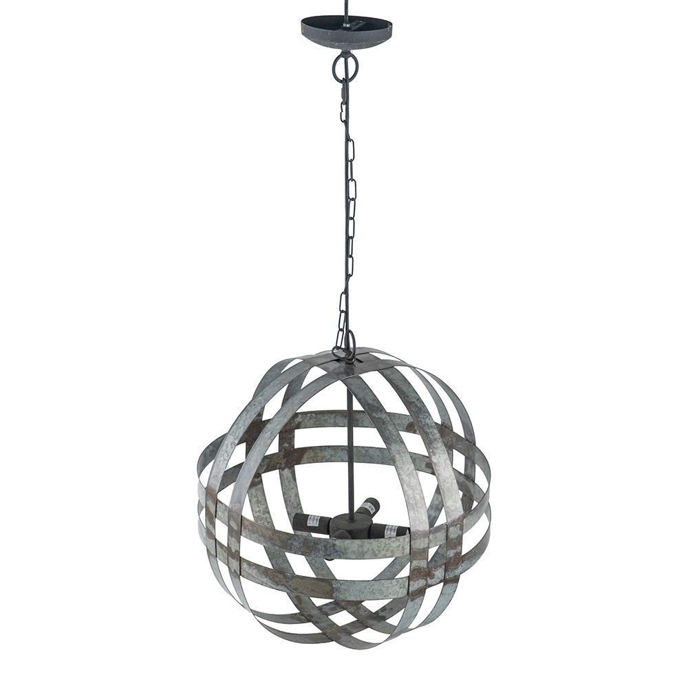 GOWE 4 - Light Galvanized Chandelier, Hanging Light Fixture with Adjustable Chain for Kitchen Dining Room Foyer Entryway, Bulb Not Included
