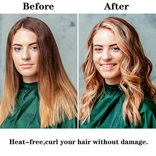 24 Pieces Heatless Curlers Styling Kit Wave Style Hair Rollers No Heat Hair Curlers Spiral Curls With Styling Hooks For Women Girls Long Hair Styling Tools, 19.68 Inch #TOP4
