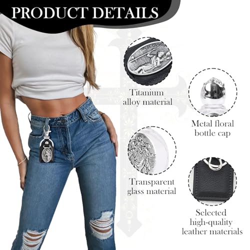 Henjunu Heiligen Christophorus Auto Plaketten,Christopherus Auto Medaille,Christophorus Plakette Auto Glücksbringer,Heiliger Christophorus Auto Plakette,Schlüsselanhänger am Lederband