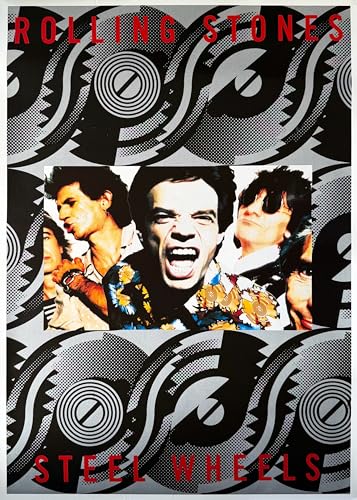 Affiche Rolling Stones 1989 grand format poster Steel Wheels rock band deco murale 61x86cm