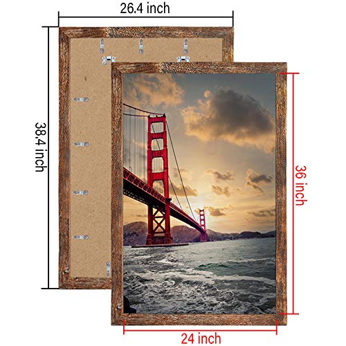 24X36 Poster Frame Smooth Wrap Finish 24X36 Frame Mdf Wooden Picture Frames, Wall Hanging With Mounting Hardware, 2 Pack #TOP2