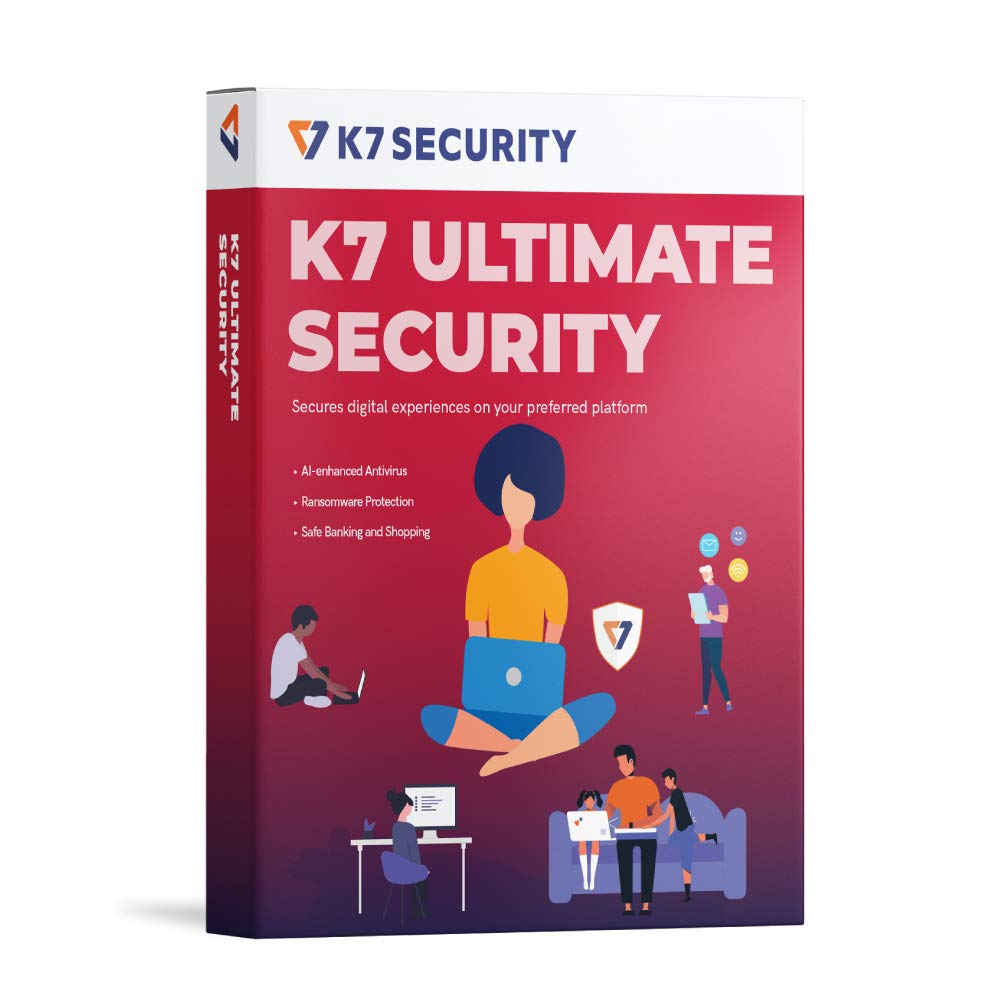K7 Ultimate Security Antivirus Software 2024 |1 Device,1 Year| Threat Protection, Internet Security,Data Backup,Mobile Protection|Windows laptop,PC, Mac®,Phones,Tablets- Email Delivery in 2 Hours