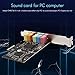 Jkjhbhged PCIe Sound Card PCI-E X1 CMI8738 Chip 32/64 Bit Sound Card Stereo 5.1 Channel Desktop Built-in Sound Card for PC