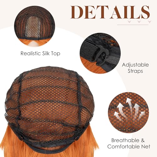 Image of S-noilite Princess Fiona Braided Wigs Light Auburn Long Braided Wig for Women's Orange Costume Wig for Halloween Cosplay Party