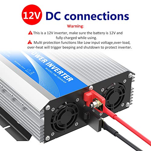 1600Watt Power Inverter Modified Wave Dc 12Volt To Ac 120Volt With Remote Control & Led Display And 2.4A Usb Port For Trucks Boats Rv & Emergency #TOP5