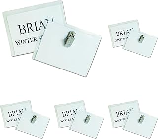 C-Line Name Badge Kits, Top Load, 4 X 3, Clear, 50/Box (Pack of 5)