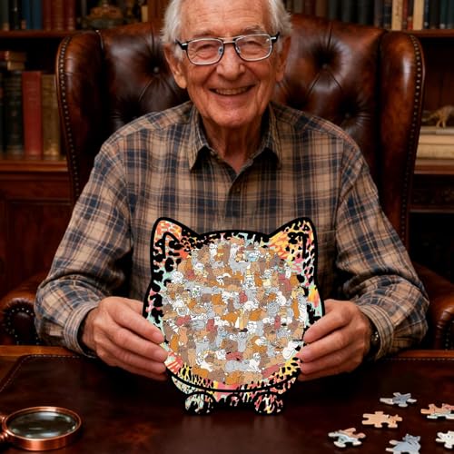 Puzzle en bois en forme de chat et jouets éducatifs d'animaux