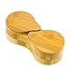 Intriom Bamboo Double Round Spice Box Salt And Pepper Storage Kitchenware