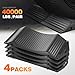 DNA Motoring Premium Tire Saver Ramps - Anti-Slip Hard Plastic Design for Flat Spot and Flat Tire Prevention, Easy-to-Carry Tire Savers Ramps, Set of 4, Black, Tools- 00706