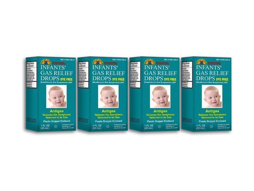 GeriCare Infants’ Gas Relief Drops Simethicone Drops for Infants, Relieves Stomach Discomfort, Safe & Gentle 20mg Drops, Child Anti-Gas 1 Fl Oz (Pack of 4)
