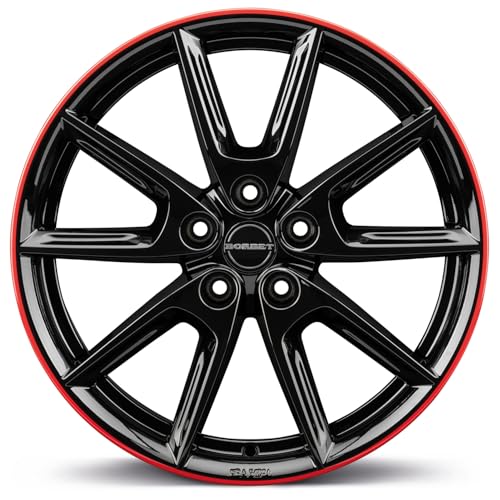 4x Borbet alloy rims LX19 8x19 ET50 5x108 black glossy rim red compatible with Jaguar S-Type XE XF