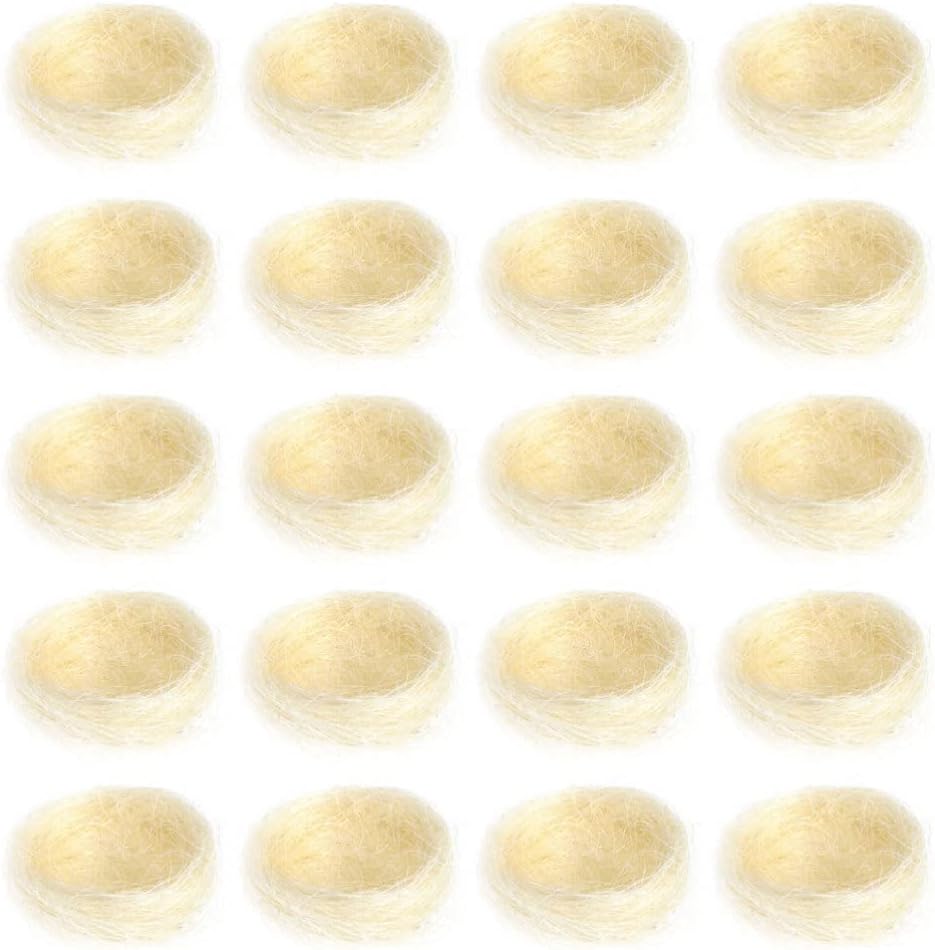 Hemoton 20Pcs Artificial Bird Nest, Natural Rattan Birds Nest Crafts, Easter Bird Nest Decorating Kit for Crafts, Easter, Party, Wedding, Patio (Hemp Thread Color)