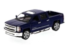 KiNSMART 2014 Chevrolet Silverado LTZ Crew Cab 4x4 1:46 Scale 5 Inch Diecast Metal Model Pick-up Truck Blue