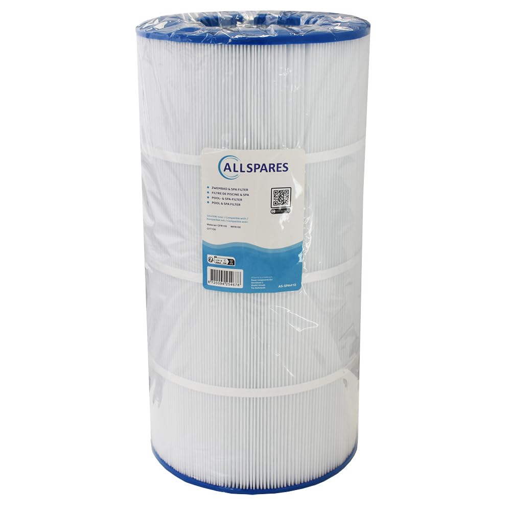 AllSpares Whirlpool Filtro de piscina, cartucho de filtro de repuesto para Waterair CFR100 | WFR100 | CFT100 | 91003 | Unicel C-9699 | 9,29 m² | 252 x 505 mm | apertura 150 mm