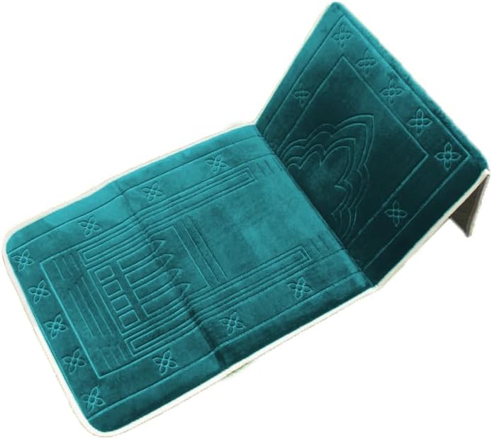 Sajadah Prayer Mat Thick Muslim Prayer Rug Foldable Travel Prayer Mat Muslim Portable Prayer Mat Padded Islam Janamaz, Green