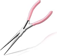 Vista 12 de Alicates de punta plana de 7.5 pulgadas de largo, mandíbula dentada, alicates de punta de pato, suministros para fabricación de joyas, pesca