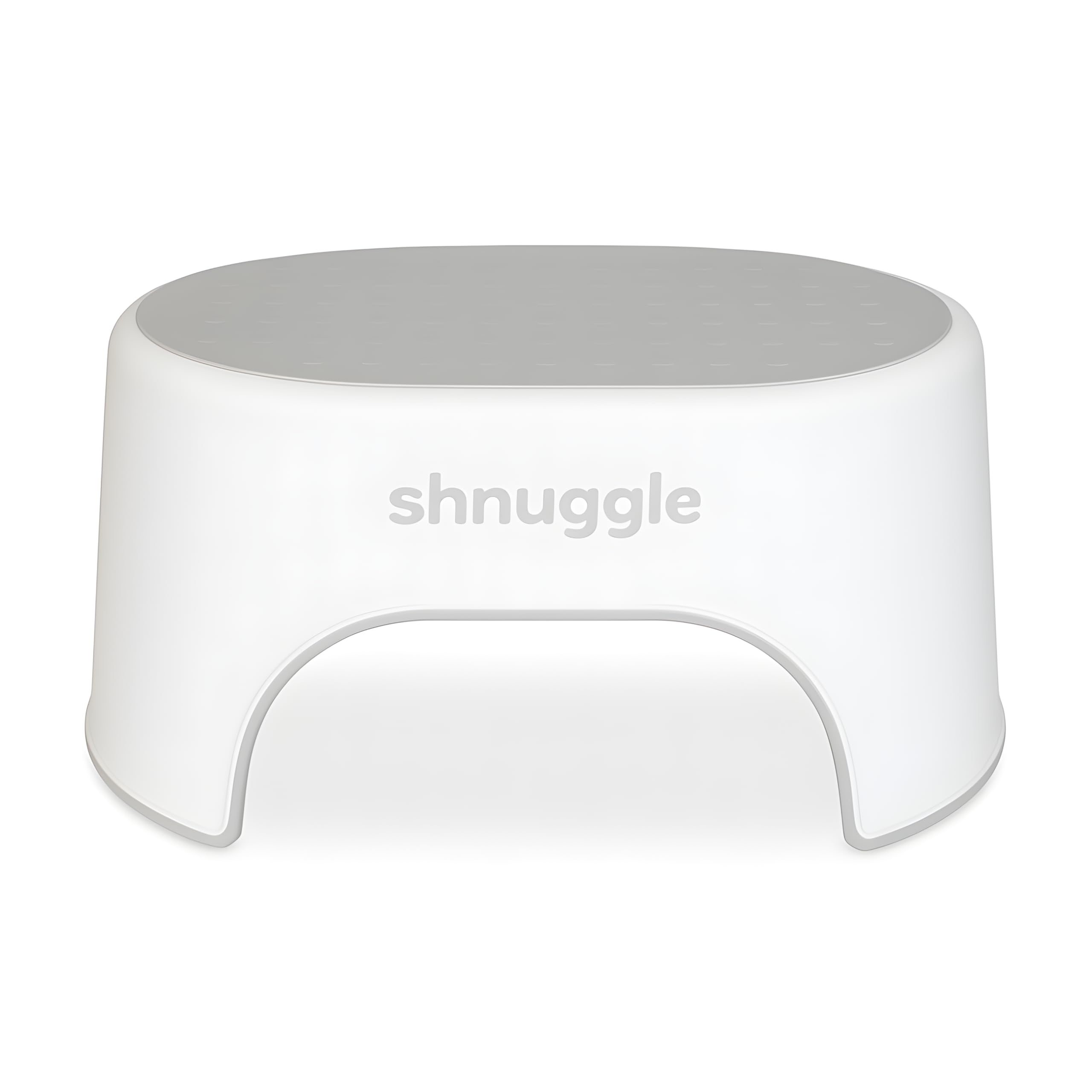 Shnuggle Sturdy Step Stool | Helps Toddlers in the Bathroom | Non-Slip Toilet Step in White and Grey for Kids | Multiuse Step for Toddler Potty Training