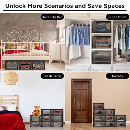 Colmthys Shoe Storage Boxes, Clear Plastic Stackable Shoe Organizer Sneaker Boot Shoe Display Case for Closet Collection… - Image 4