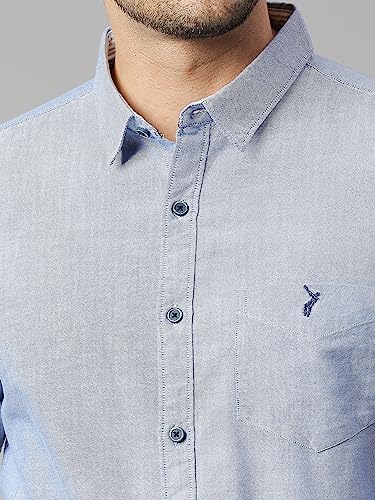 Image of Thomas Scott Men Premium Slim Fit Solid Cotton Twill Full Sleeve Shirt