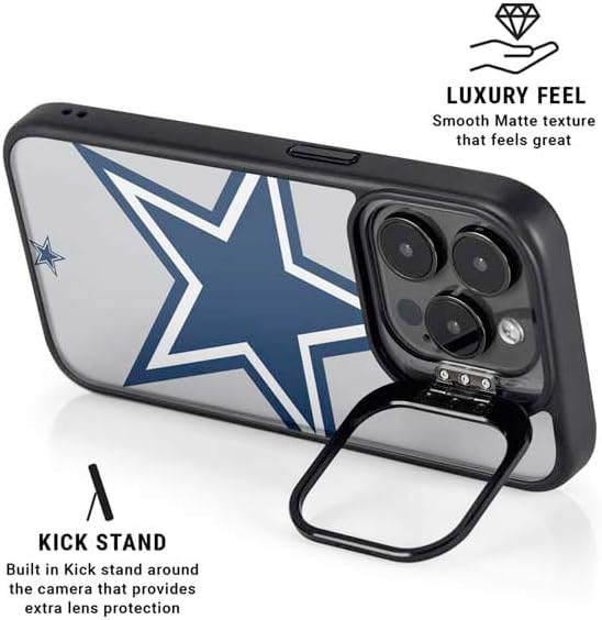 Skinit Kickstand Phone Case Compatible with iPhone 15 Pro - Officially Licensed NFL Dallas Cowboys Large Logo Design